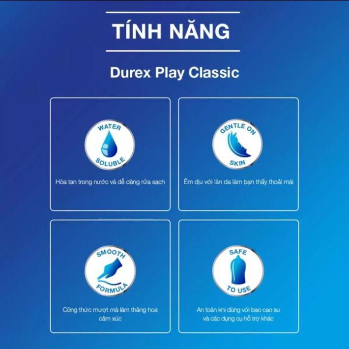 [Chuẩn Hàng Thái] - Gel bôi trơn Durex Play Classic 50ml. Gel Bôi Trơn An Toàn, Hết Khô Hạn, Hỗ Trợ Cuộc Yêu Thăng Hoa.