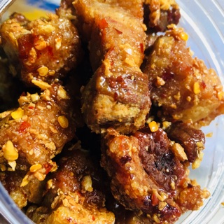 Ba rọi cháy tỏi mắm _ hủ 250gr