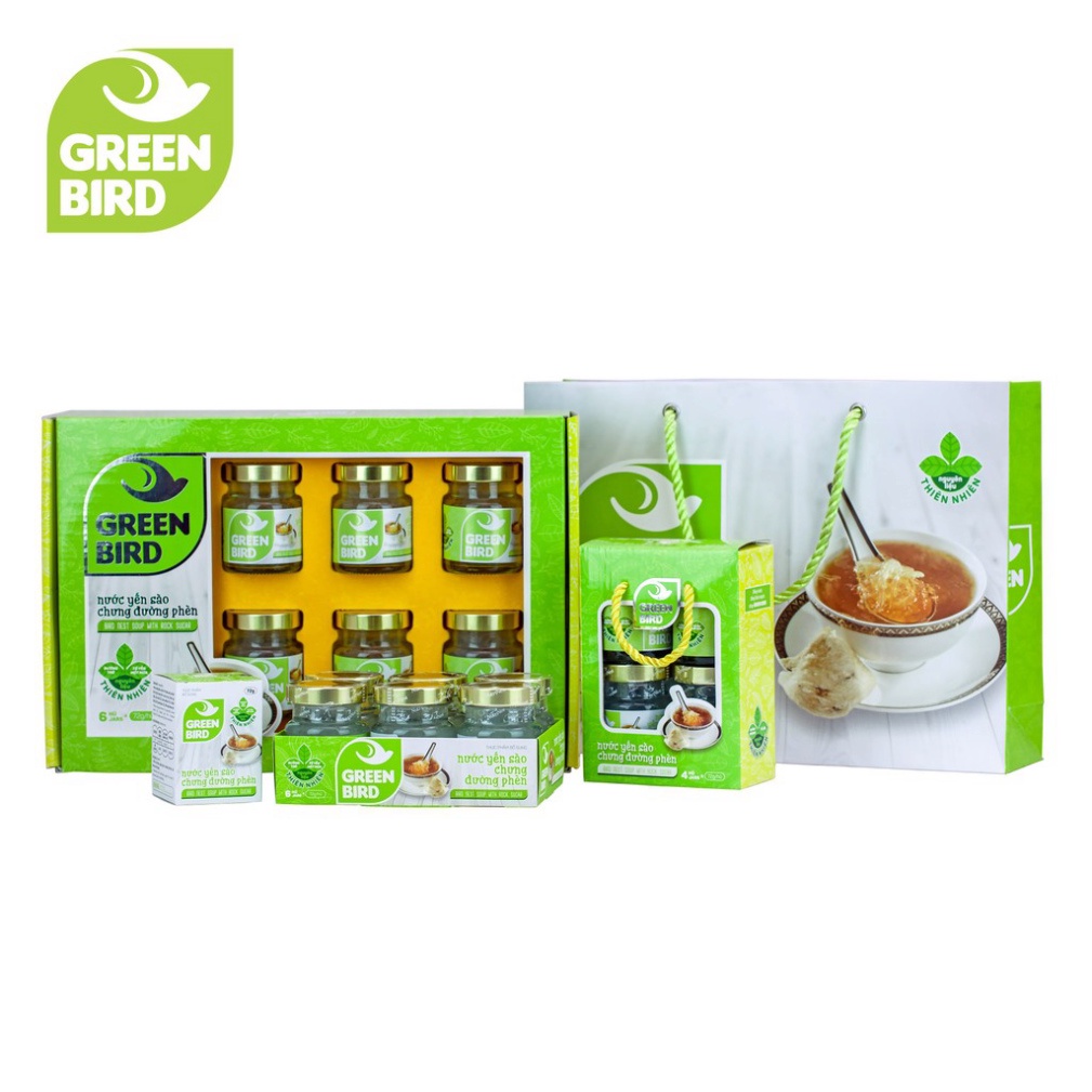 Combo 5 hũ Nước yến xào Chưng Đường Phèn Green Bird - NUTRINEST - Hũ Đơn 72g ( NT )