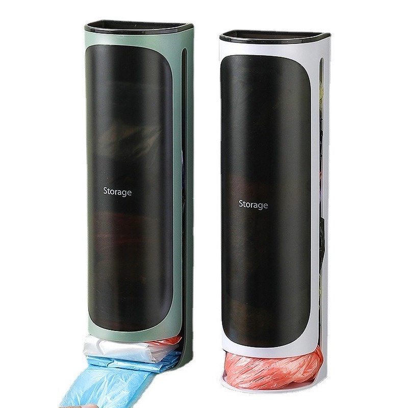 Kitchen wall-mounted garbage bags with hooks can be used to organize plastic bag collectors.