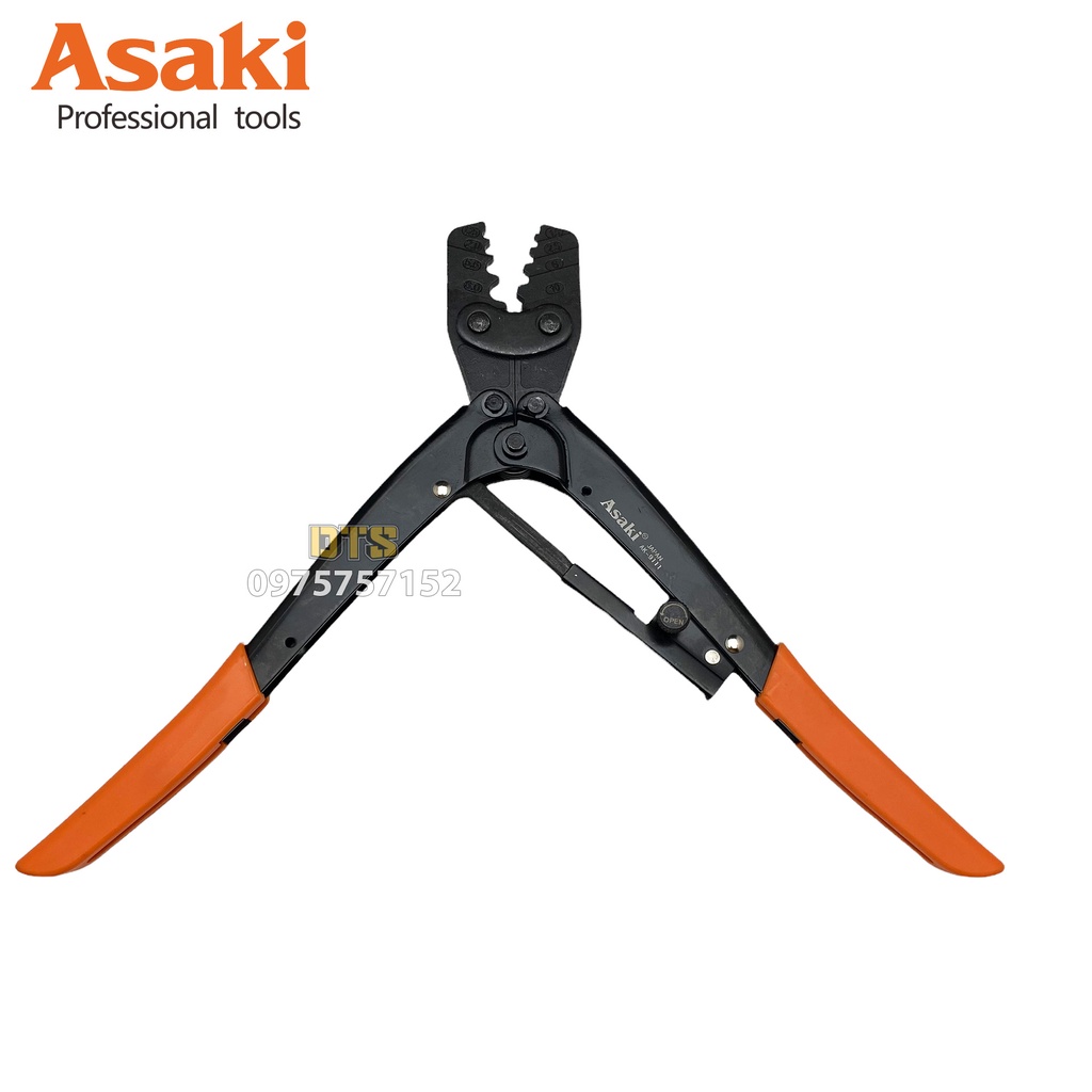Kìm bấm cos 8L 1.25 -&gt; 10mm2 Asaki AK-9111 (Kềm bấm cốt 8L)