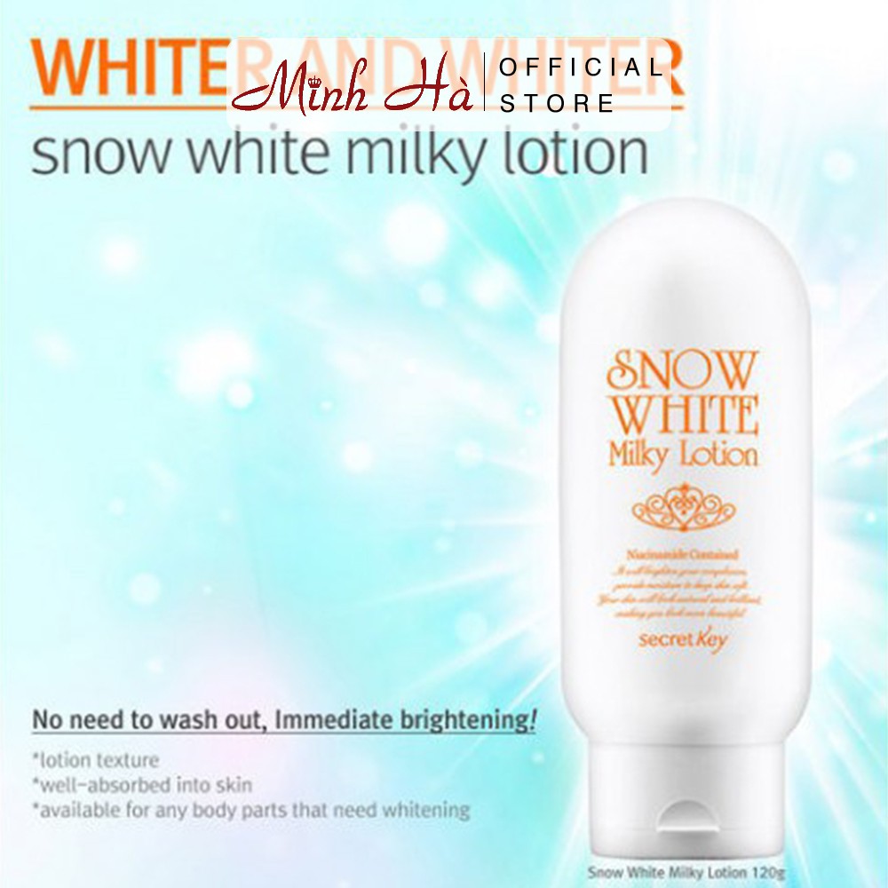 Kem dưỡng thể trắng da toàn thân Secret Key Snow White Milky Lotion 120g