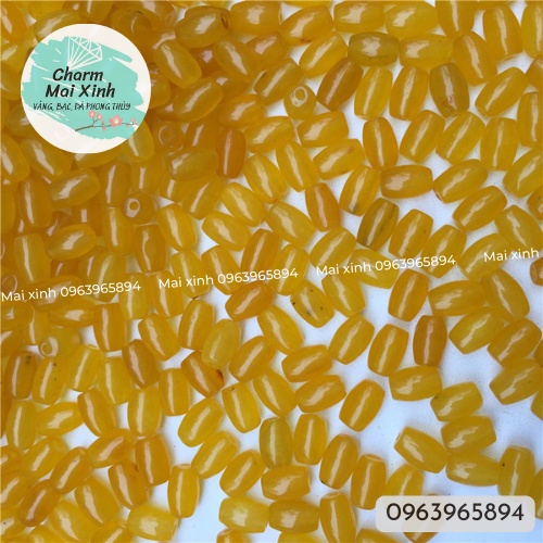 Lu Thống Đá Phong Thủy Trơn Nhiều Màu - phụ kiện vòng tay nam nữ tự nhiên tự làm handmade