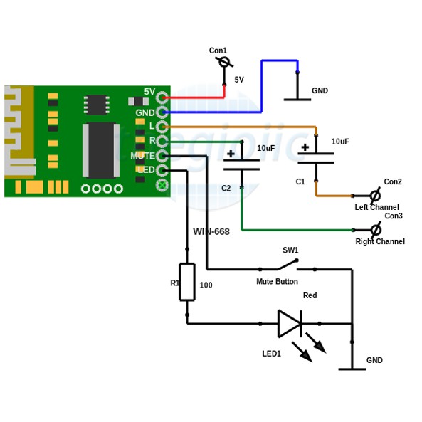 Mạch Audio Bluetooth 4.0 BT-40AU WIN668 Win-668