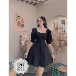 Bigsize Đầm cúp tay phồng D547