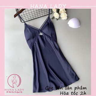 Váy ngủ lụa phối ren cao cấp, váy ngủ VN454
