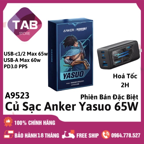 Củ Sạc Anker 65W YASUO 2C1A PD3.0/PPS/QC  - A9523