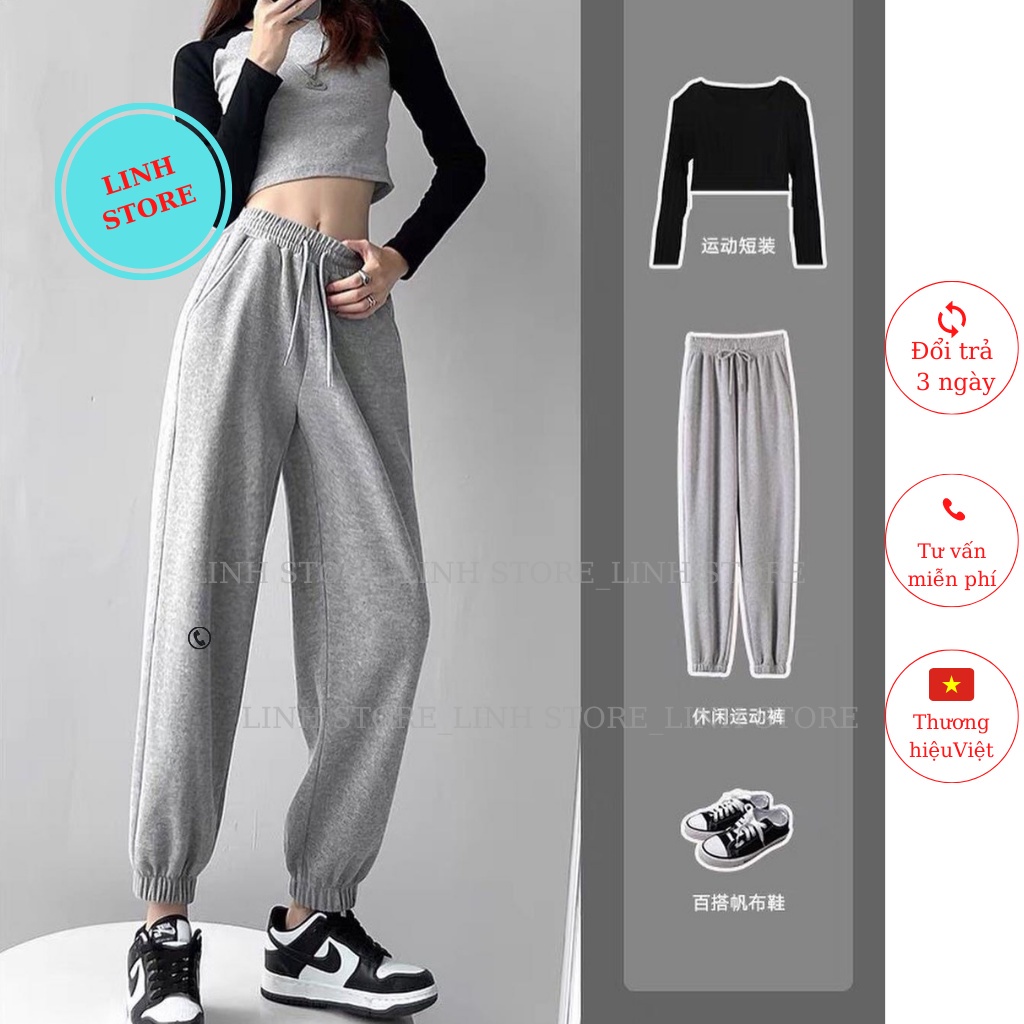 Quần nỉ BIGSIZE nữ ống rộng bo gấu trơn mùa thu đông,quần nỉ bom cao cấp đi học đi làm tập thể dục - Hàng mới về