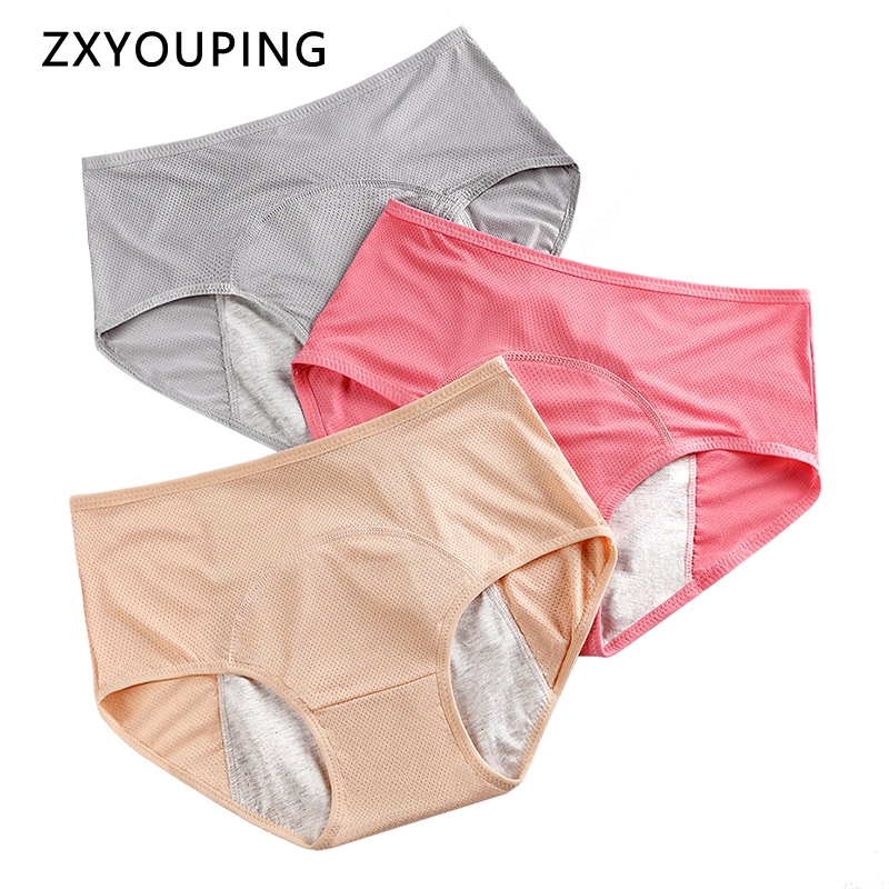 Quần lót cạp cao bằng vải cotton dáng ôm chống tràn dành cho nữ trong kỳ kinh nguyệt