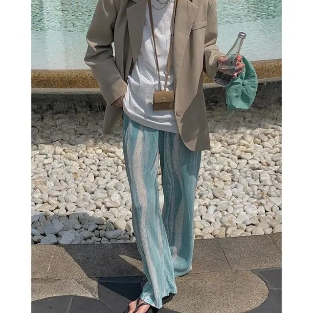 Quần lưng cao ống rộng nhuộm màu độc đáo cá tính thời trang mùa hè mới dành cho nữ