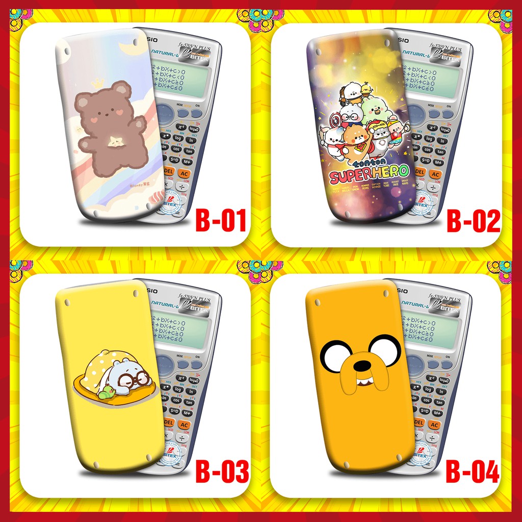 Miếng Decal Dán Máy Tính Casio Vinacal FX500 FX570 FX580 - 570ES 570EX 680EX dùng dán máy tính, decor trang trí đa dạng