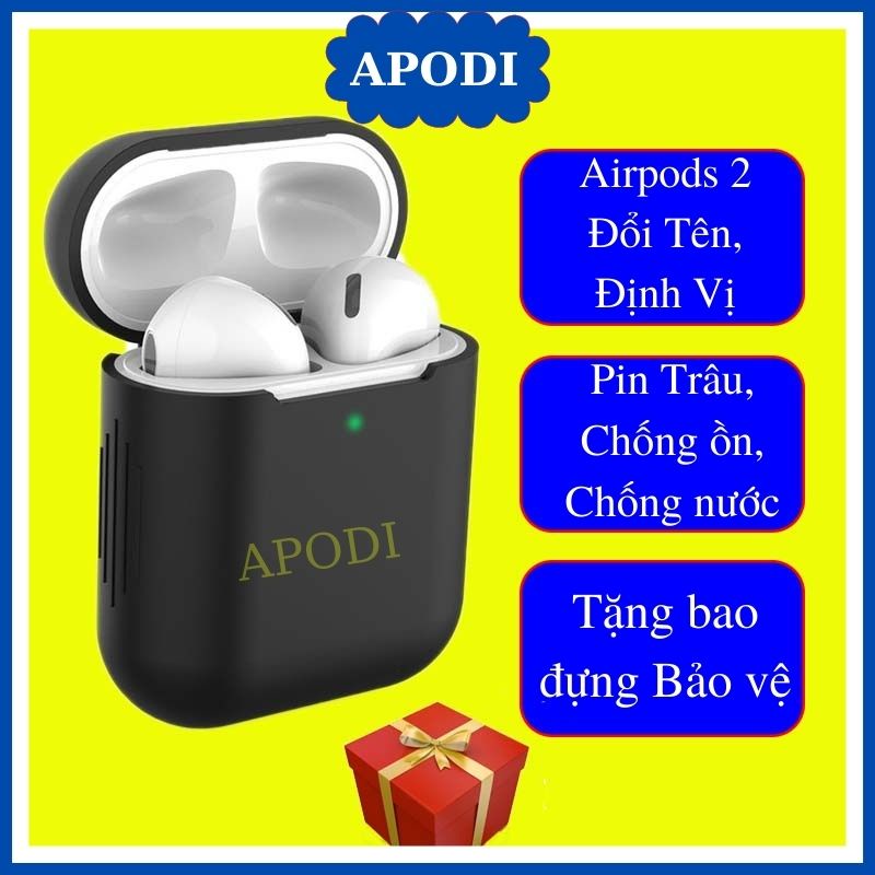 Tai Nghe Bluetooth AP 2 Tai Nghe Không Dây Cao Cấp Định Vị Đổi Tên Có Mic Thể Thao Mini Cho Gaming Android & Ios