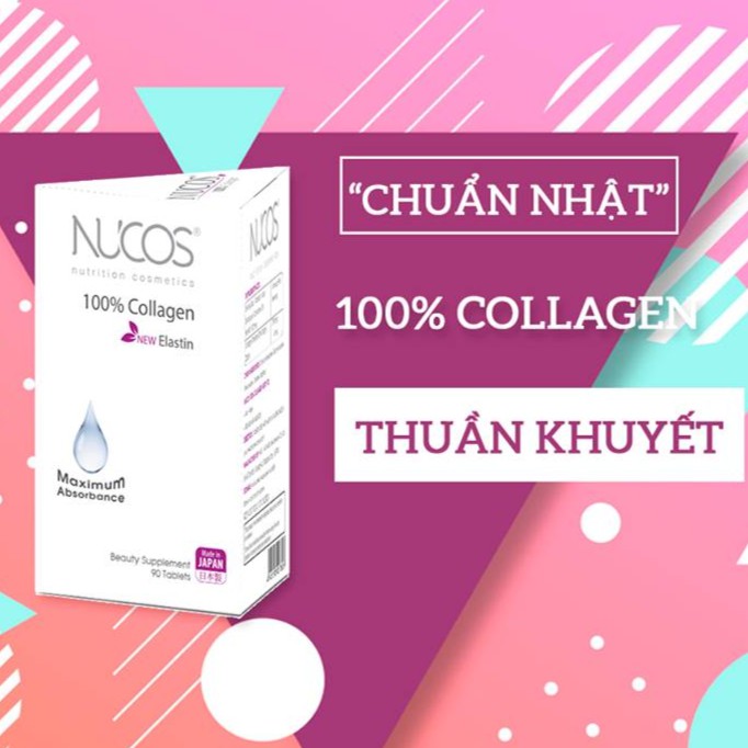 Nucos 100% Collagen - Ngăn Ngừa Lão Hóa Da, Trắng Sáng, Ngăn Chảy Xệ, Da Căng Mịn, Giảm Nám