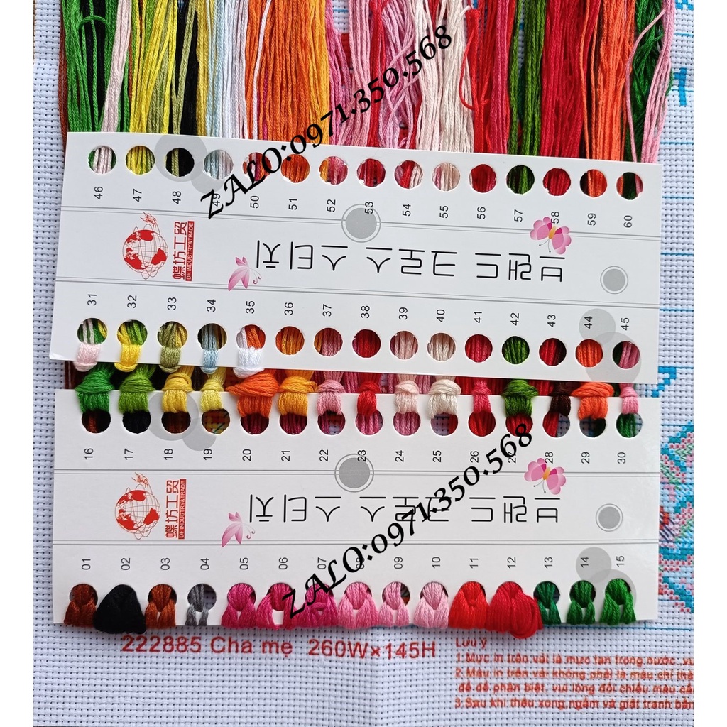 Tranh thêu chữ thập Cha Mẹ 222885-69x42cm