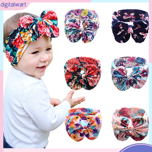 Băng Đô Nơ In Hoa Thời Trang Cho Bé