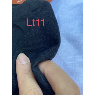 Vải linen tưng gân đen Lt11