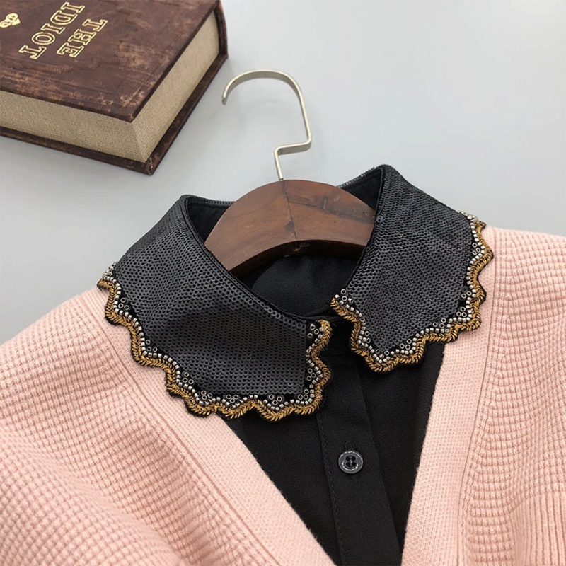 Cổ Áo Rời Rời Cổ Bẻ Màu Trơn Thời Trang Cho Nữ