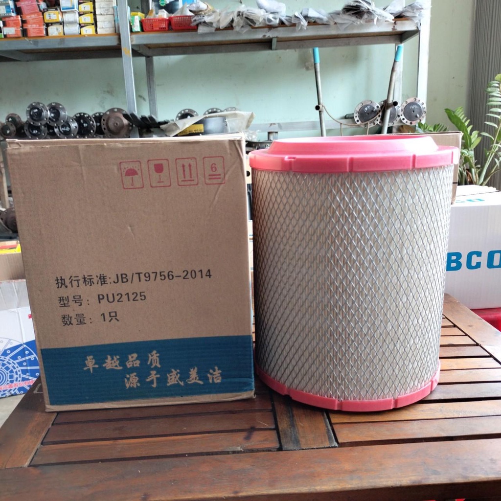 Lọc gió Teraco, Jac máy điện 1.5-2.5 tấn. Kích thước đường kính 115/210, cao 250mm, cao su. mã PU-2125