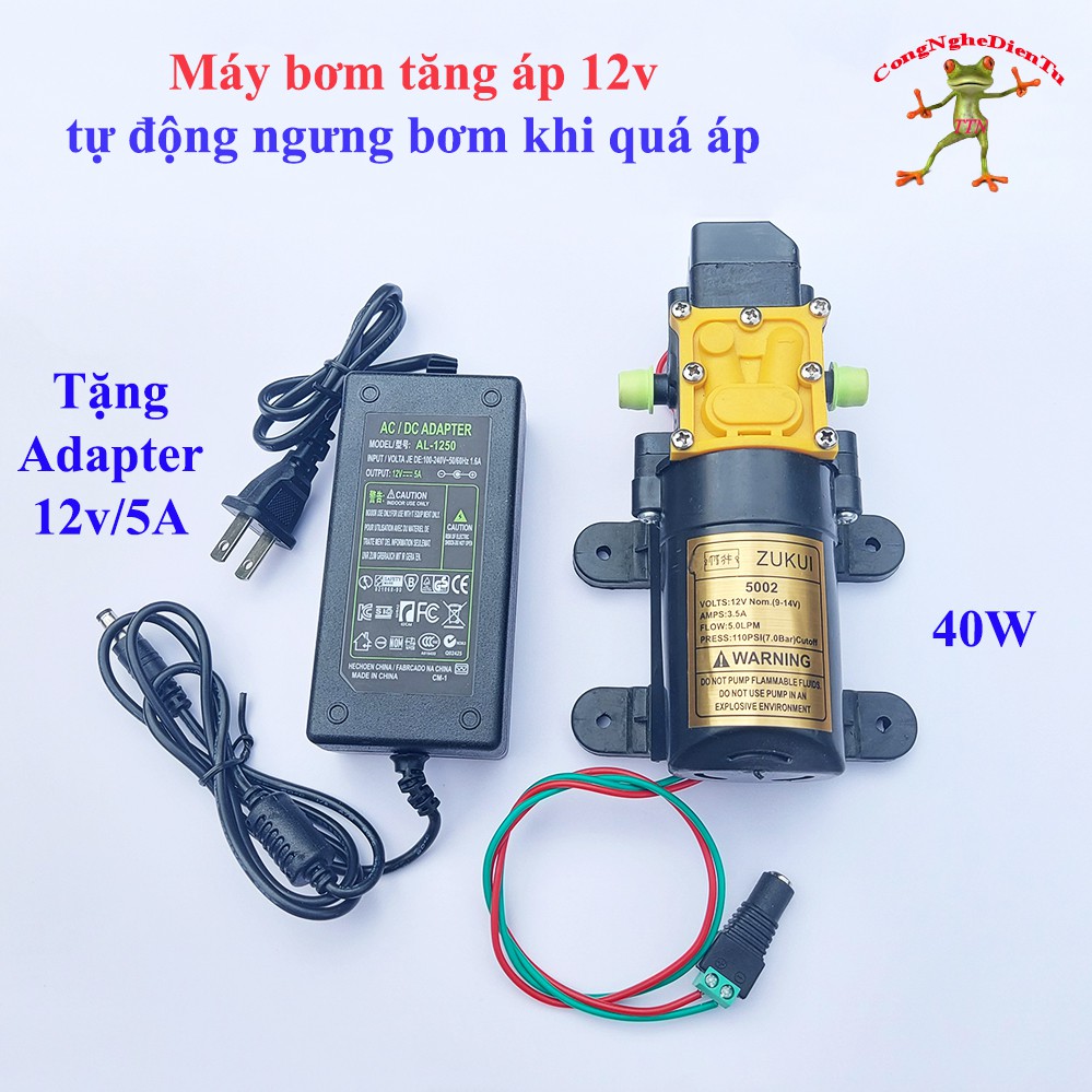 Bộ máy bơm 40w 5002 tặng nguồn 12v 5A