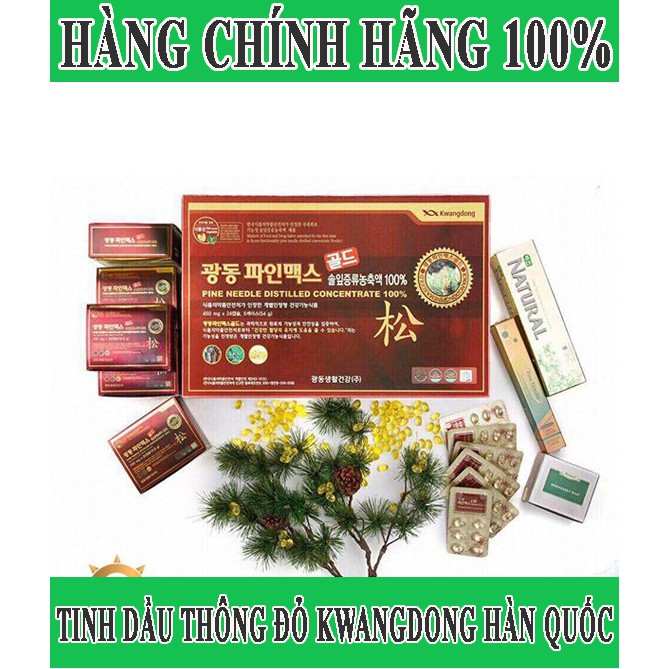 TINH DẦU THÔNG ĐỎ KWANGDONG HÀN QUỐC, 2 LOẠI: 24 VIÊN VÀ 120 VIÊN