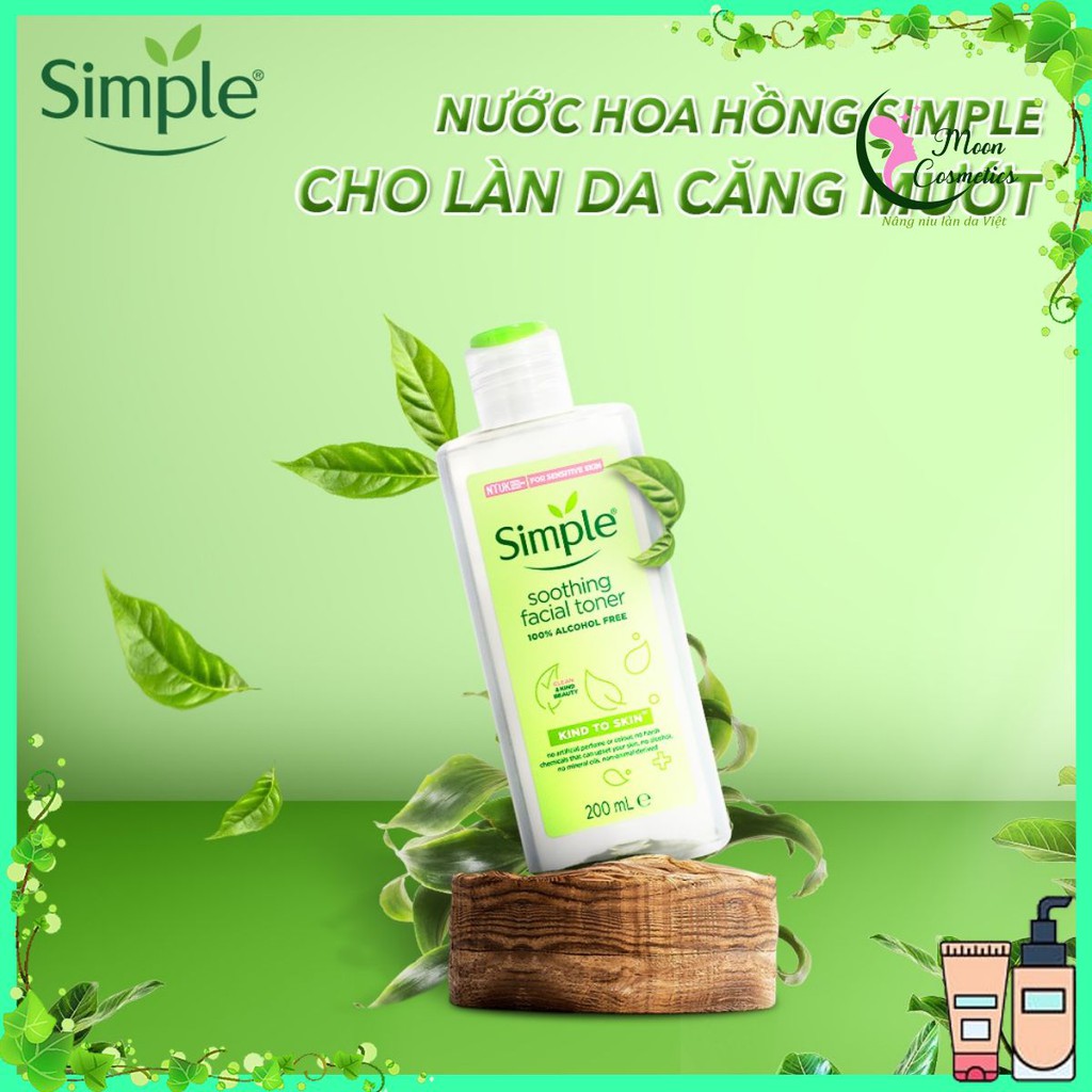 💎 [HÀNG CHÍNH HÃNG] Nước Hoa Hồng Simple Cân Bằng Da Dịu Nhẹ Da - Simple Kind To Skin Soothing Facial Toner 200ml 💦