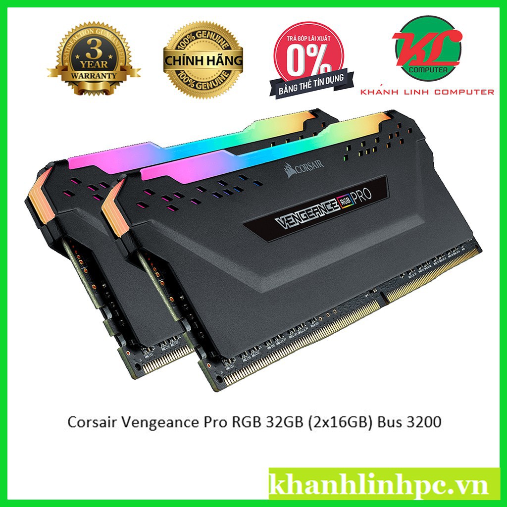 Corsair Vengeance RGB Pro 32GB (2x16GB) Bus 3200 Cas 16 95