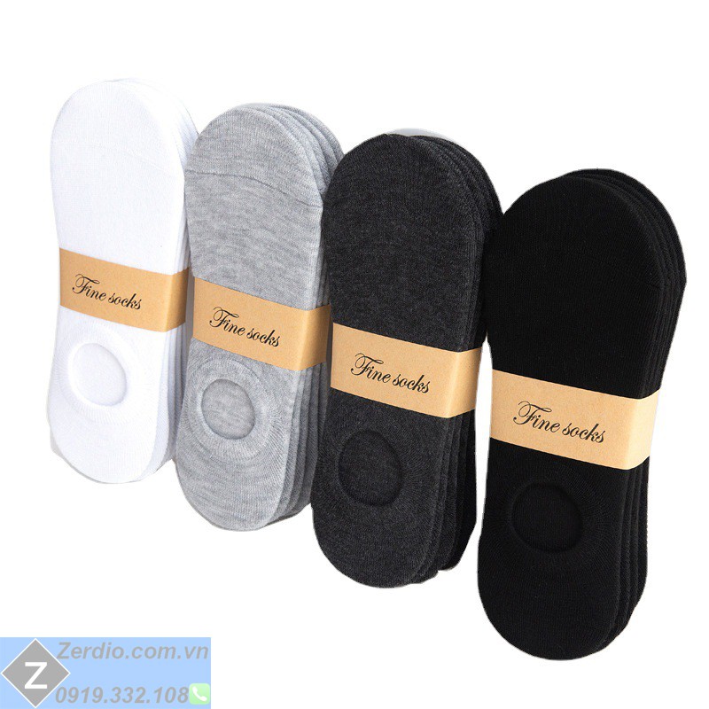 Tất vớ nam nữ cổ ngắn Classic trơn cotton cực mát màu đen, xám, xám đen, trắng