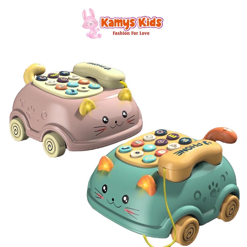 Điện thoại ô tô đồ chơi trẻ em KAMYS KIDS hình mèo dễ thương cho bé