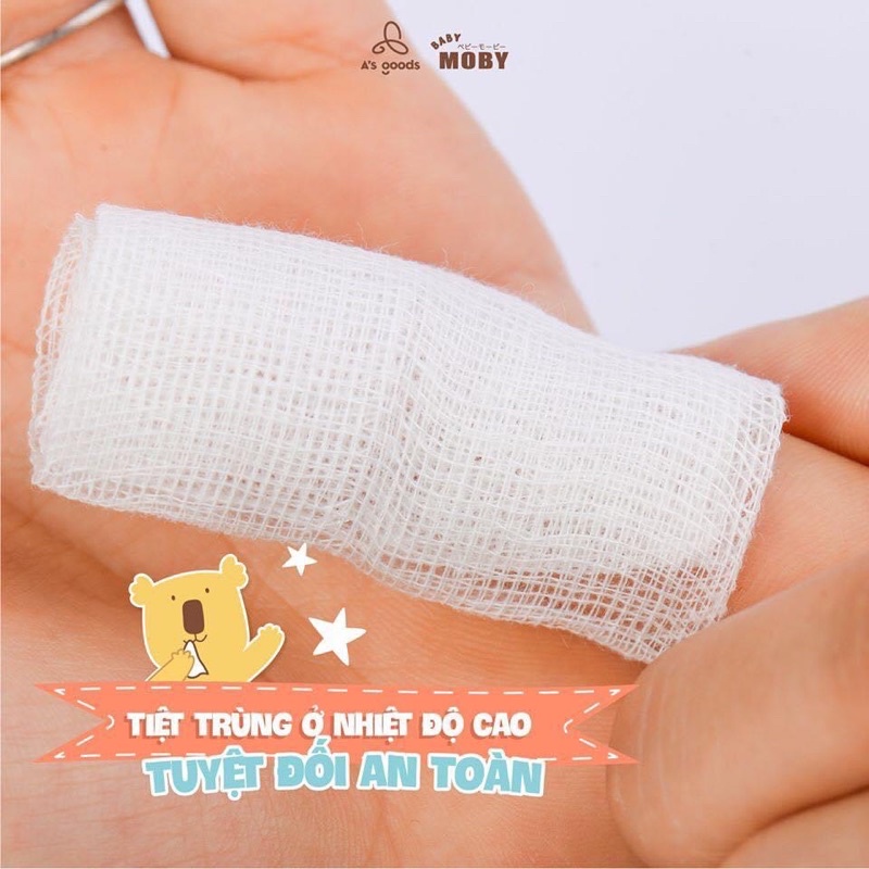 Gạc rơ lưỡi Moby vệ sinh miệng cho bé [ babyboo]