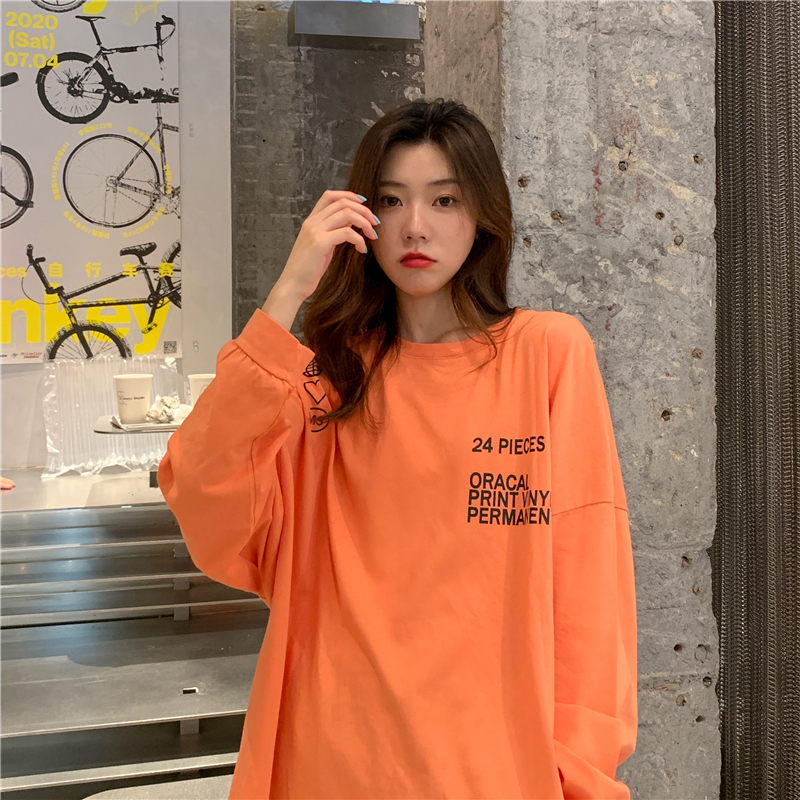 SUXI Áo Thun Tay Dài Dáng Rộng In Họa Tiết Thời Trang Mùa Thu Cho Nữ