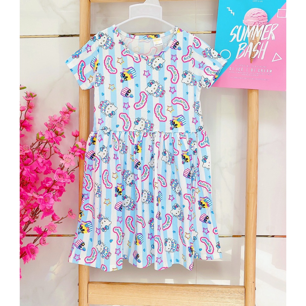 Váy bé gái size đại thun cotton xuất khẩu mềm mát dành cho bé từ 20kg đến 40kg