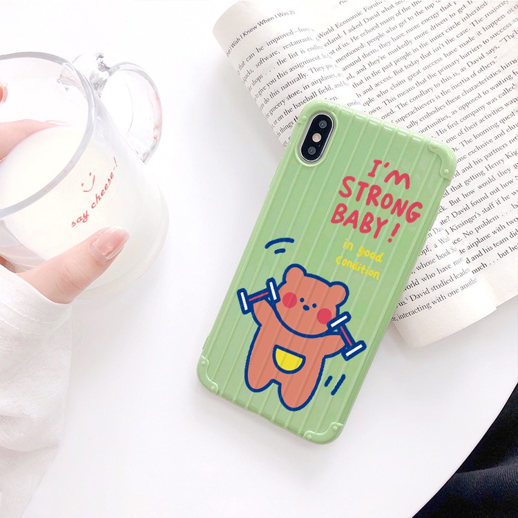 Ốp lưng iphone Gấu tập tạ sọc 3D chống va đập 5/5s/6/6plus/6s/6splus/7/7plus/8/8plus/x/xs/11/12/pro/max/plus/promax | BigBuy360 - bigbuy360.vn