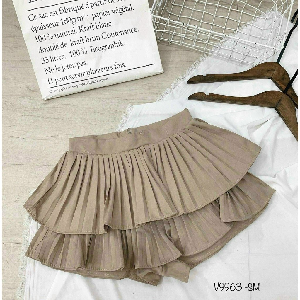 Chân váy ngắn kiểu xếp ly nhỏ 2 tầng cực xinh tiểu thư