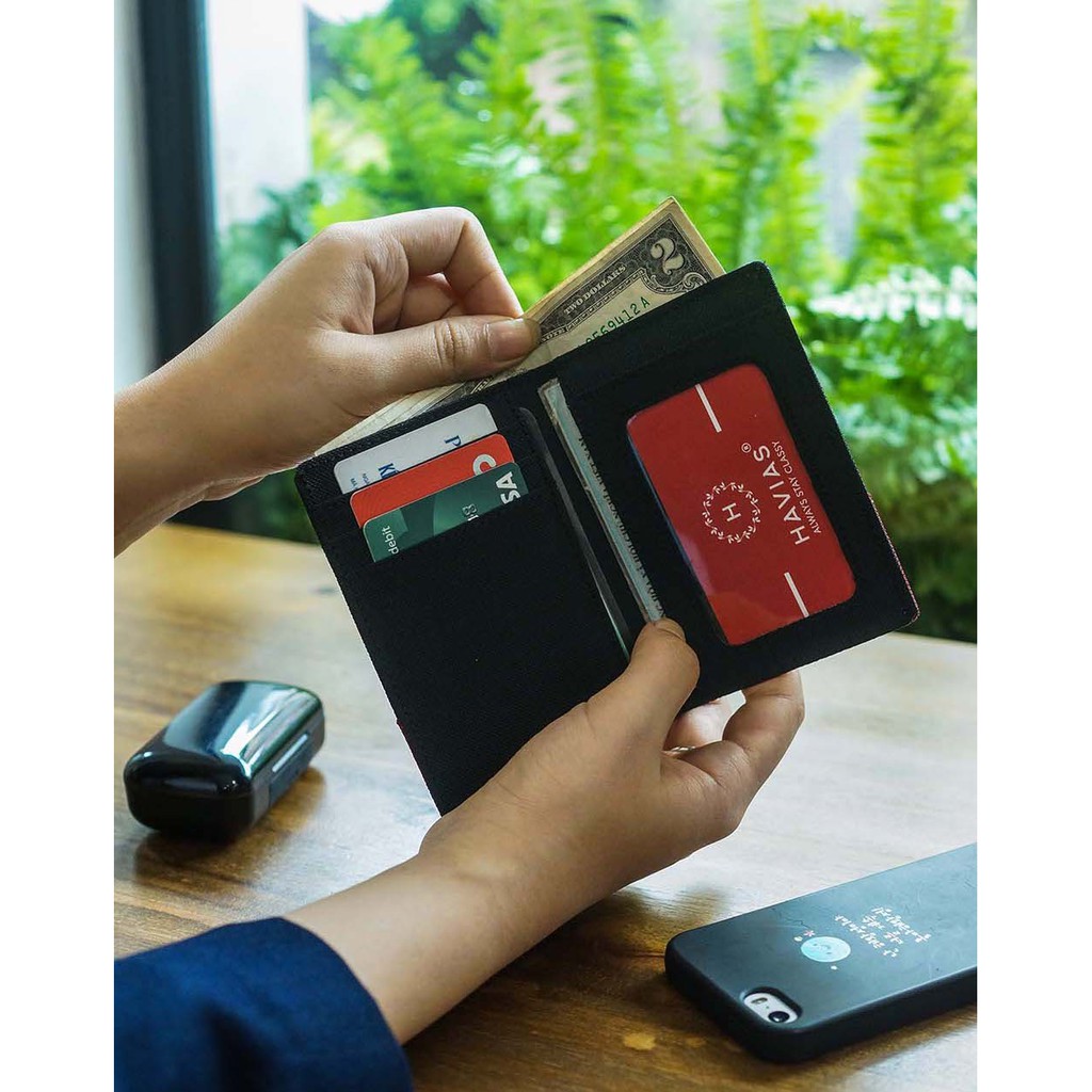 [Mã FAMALLT5 giảm 15% đơn 150k] Ví Vải Modern Fabric Vertical Wallet HAVIAS - Đen