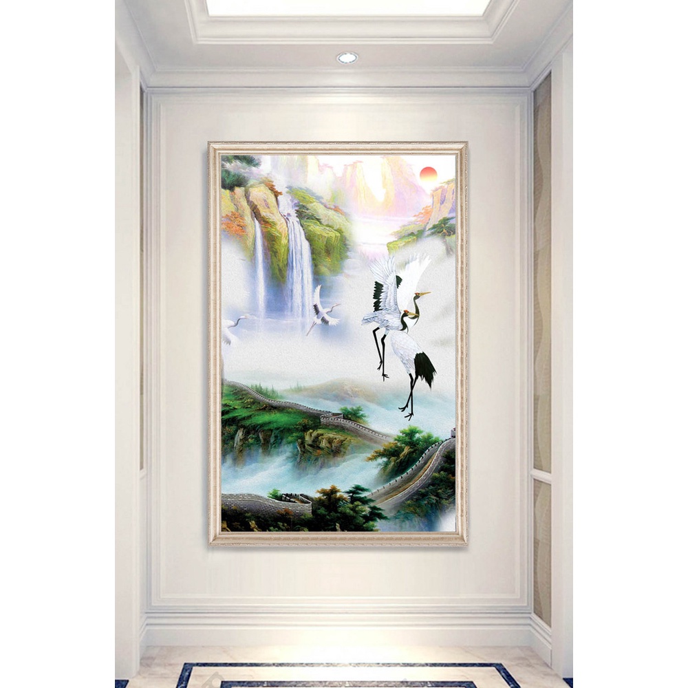 In hình ép gỗ Laminate TRANH HÀNH LANG TRUNG QUỐC - Mẫu 17 (50x75, 60x90, 70x110). In ảnh theo yêu cầu