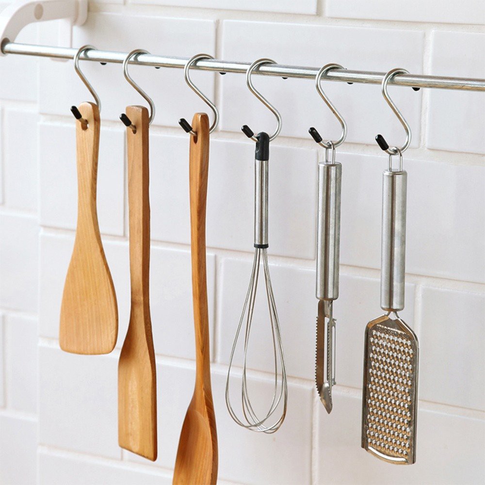 [Tổng Kho Sỉ] Set 4 Móc Chữ S INOX - S7 Treo Đồ Đa Năng - 8.5cm - Có Đầu Giữ Chống Trượt