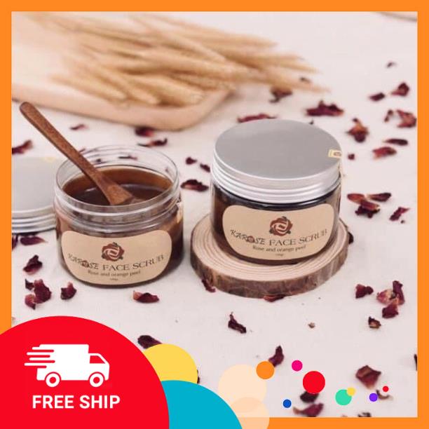 Rửa mặt tẩy da chết hoa hồng Karose Face Scrub 100g