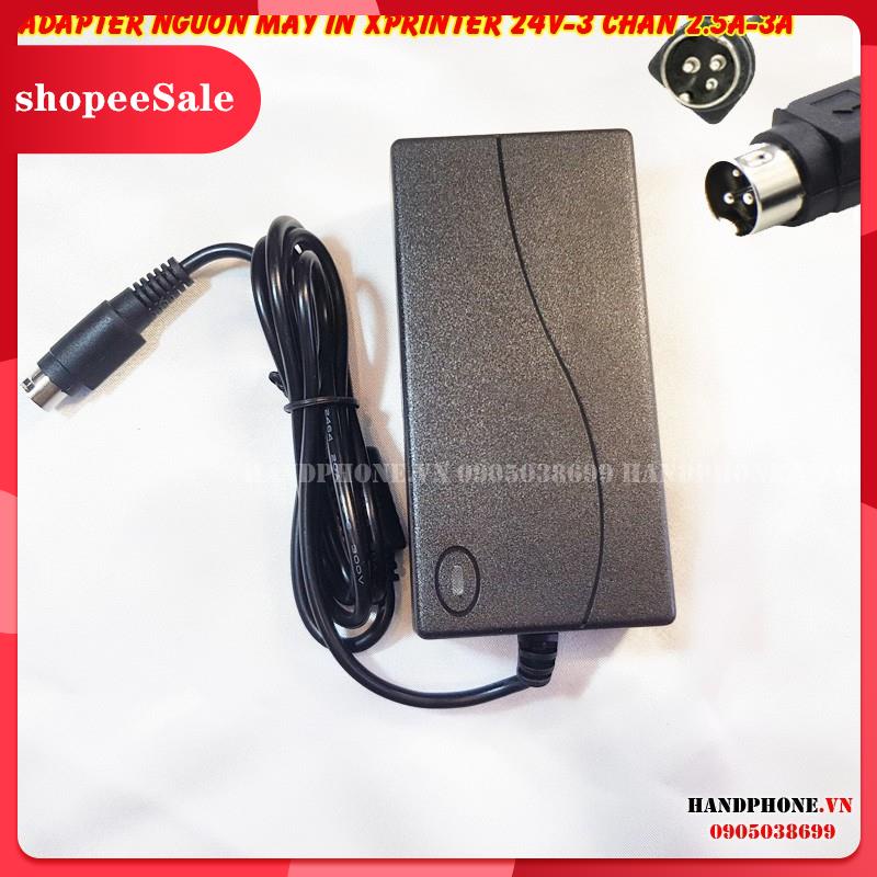 (Hàng Mới Về) Bộ nguồn Adapter AC-DC: 24V - 2.5A / 3A cho máy in nhiệt Xprinter đầu ra 3 chân - 3Pin