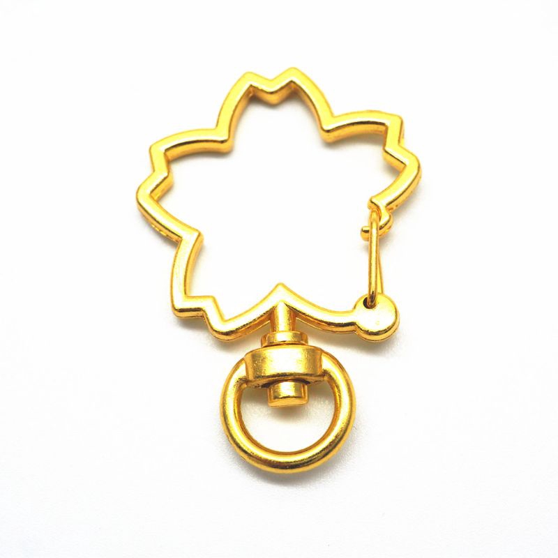 ❀ 5Pcs DIY Keychain Cherry Flower Metal Snap Hook Lobster Clasps Lanyard Keyrings