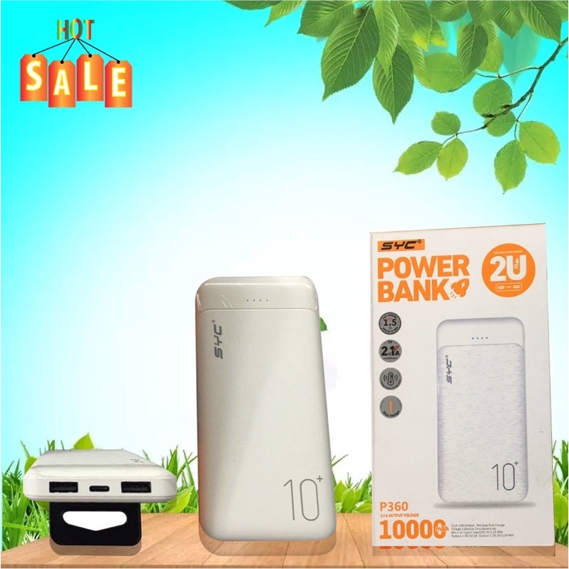 Pin sac dự phòng 10000mah p360 syc chính hãng