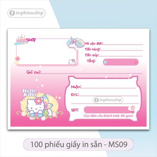 Phiếu giao hàng, phiếu giao hàng 100 tờ (Mã số 09)