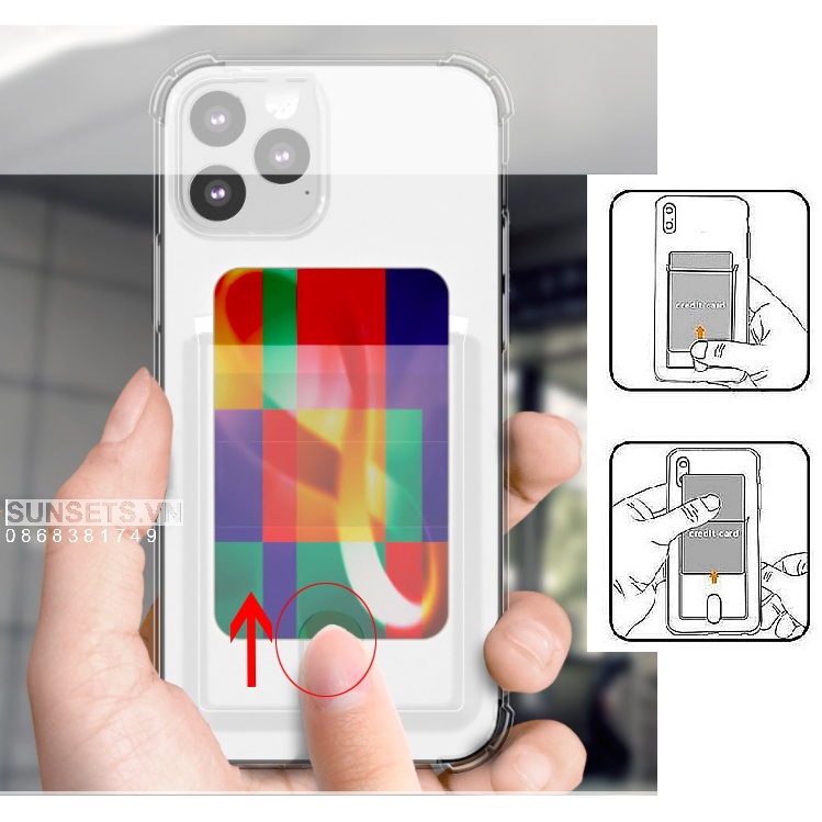 Ốp lưng iPhone 13/ 13 Pro/ 12/ 11/ 7/ 8 Plus/ XR/ XS Max Ngăn đựng thẻ