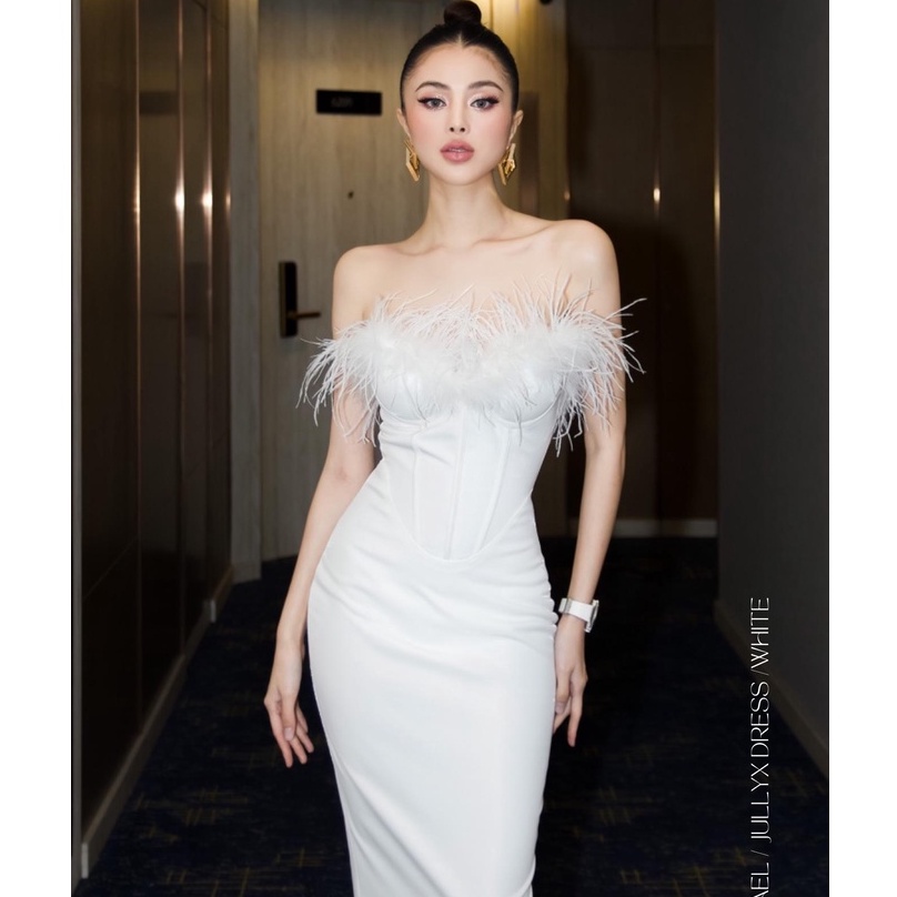 ĐẦM NỮ CÚP NGỰC PHỐI LÔNG - JULLYX DRESS