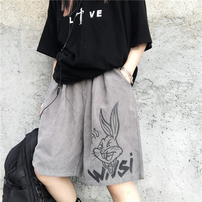 Quần short nam unisex RABBIT, Quần đùi nam mặc nhà siêu hot ngắn ống rộng style thể thao