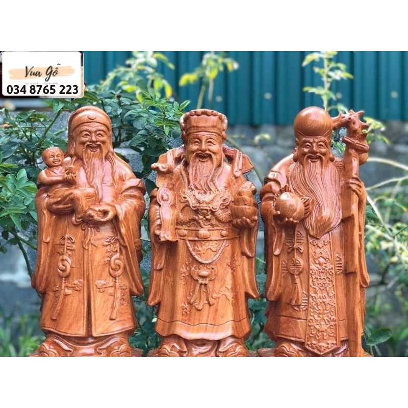 Bộ Tượng Phúc Lộc Thọ,Bộ Tượng Tam Đa Gỗ Hương Đình - Biểu tượng cho sự may mắn, tuổi thọ viên mãn,tài lộc dồi dào