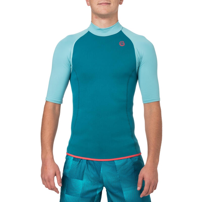 Áo lặn giữ nhiệt ngắn tay 100 bằng neoprene cho nam - ngọc lam Decathlon Subea