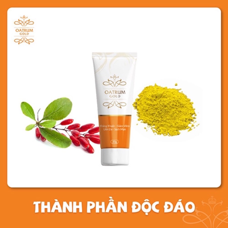 &lt;CHÍNH HÃNG&gt; OATRUM GOLD - HỖ TRỢ NGỪA MỤN, KHÁNG KHUẨN, TÁI TẠO TẾ BÀO DA - TUÝP 20G