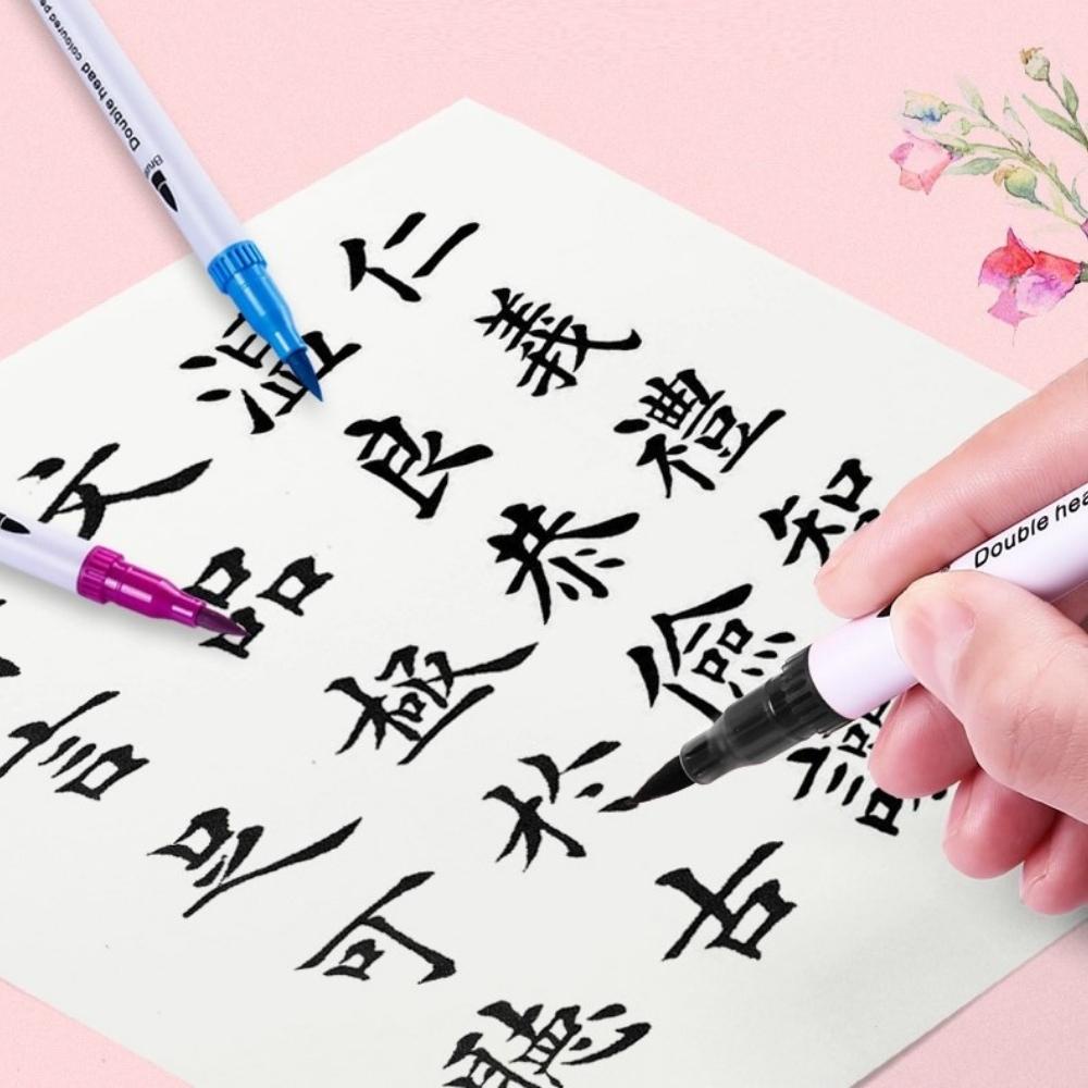 Bút brush viết tiêu đề calligraphy Pison hai đầu trang trí bullet journal - giao ngẫu nhiên