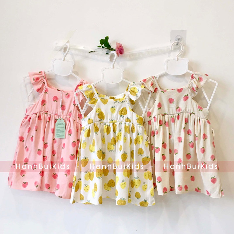 Váy cánh tiên Good Mama vải đũi mềm cho bé size 80 đến 120