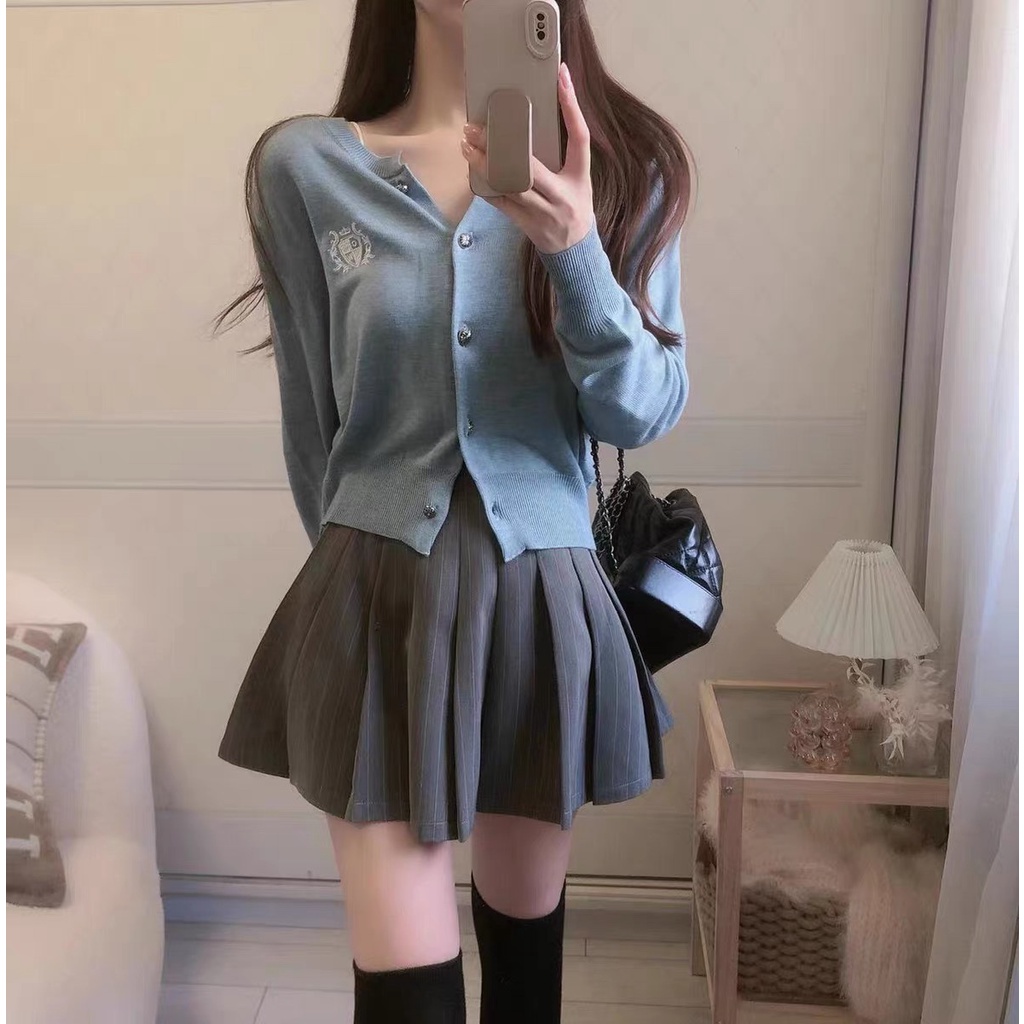 Áo khoác lửng ZHELIHANGFEI tay dài họa tiết dễ thương thời trang dành cho nữ